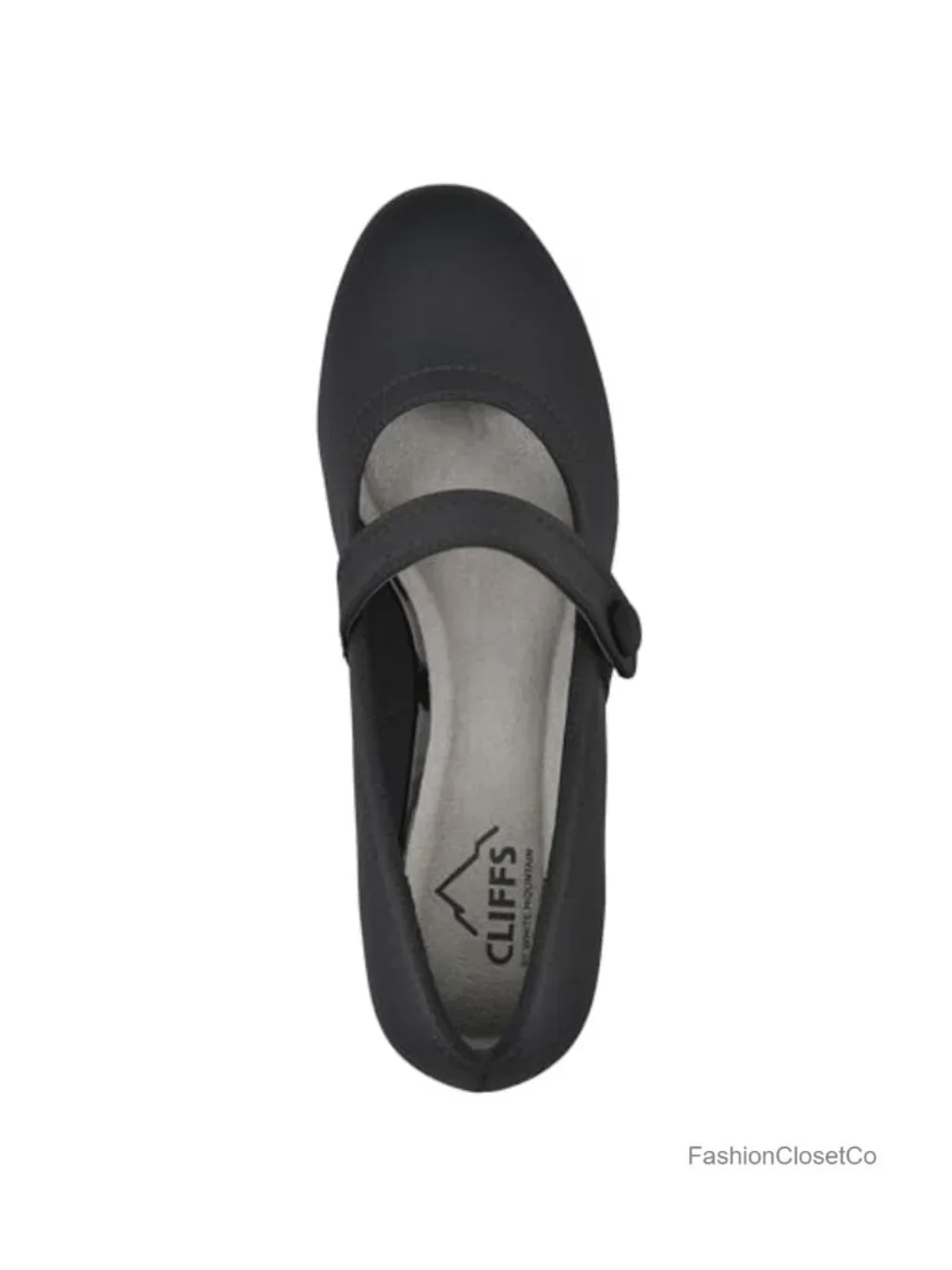 Wedge Pumps with Cushioned Insole - Closed Toe Mary Jane Style